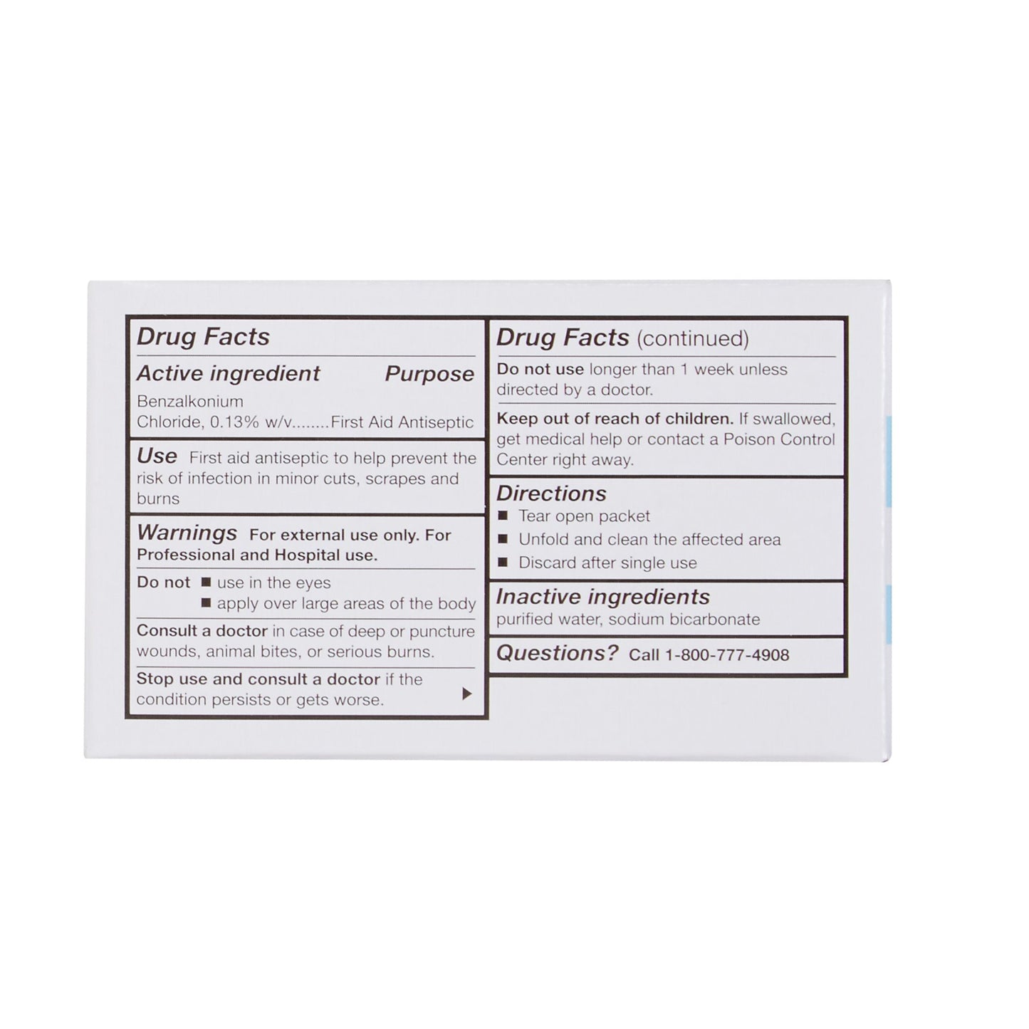 McKesson Antiseptic Skin Towelette Individual Packet Unscented 100 Count (865276_BX)