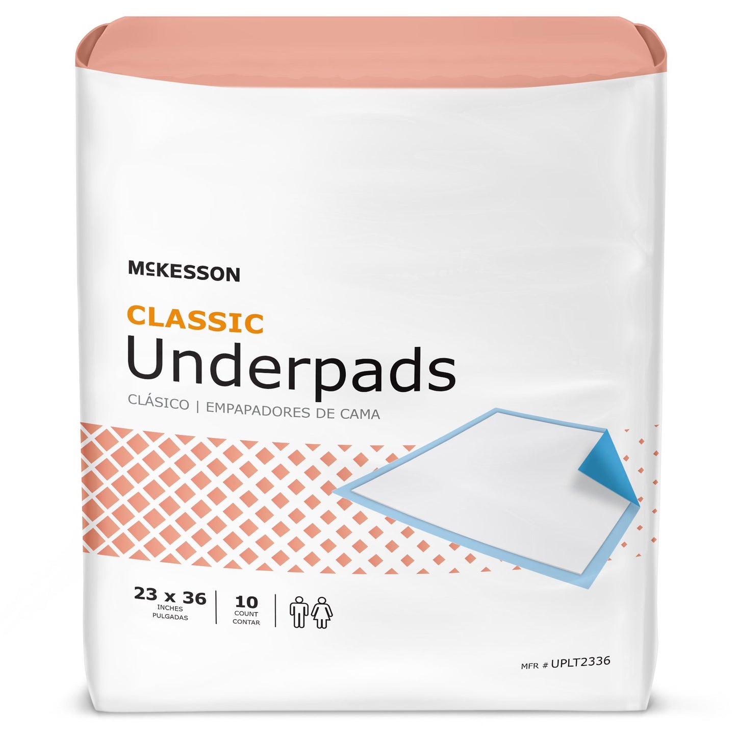 McKesson Classic Plus Disposable Underpad 23 X 36 Inch Fluff Mat Light Absorbency (724033_CS)