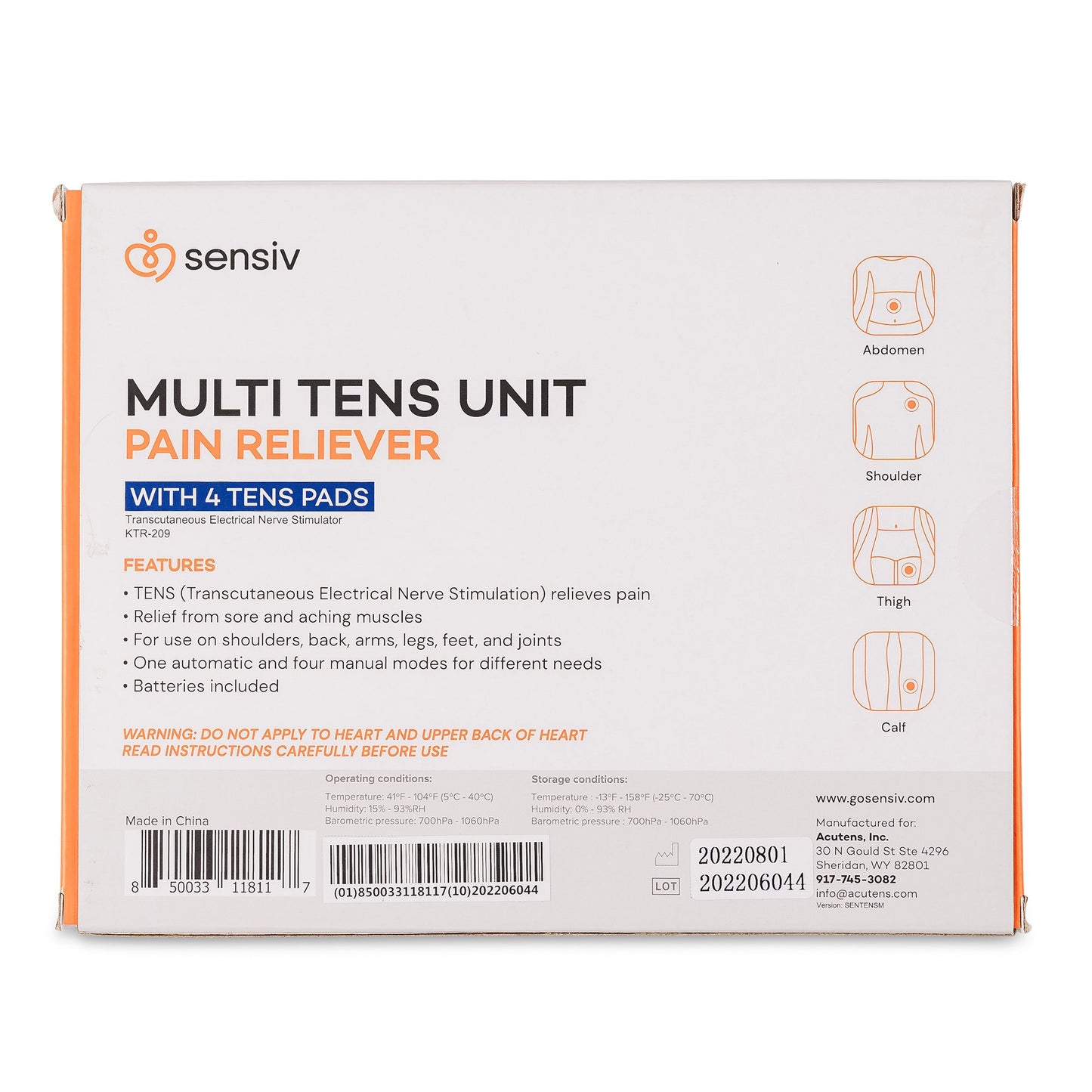 Sensiv Multi-Channel TENS Unit Sensiv Multi-Channel (1236457_CS)