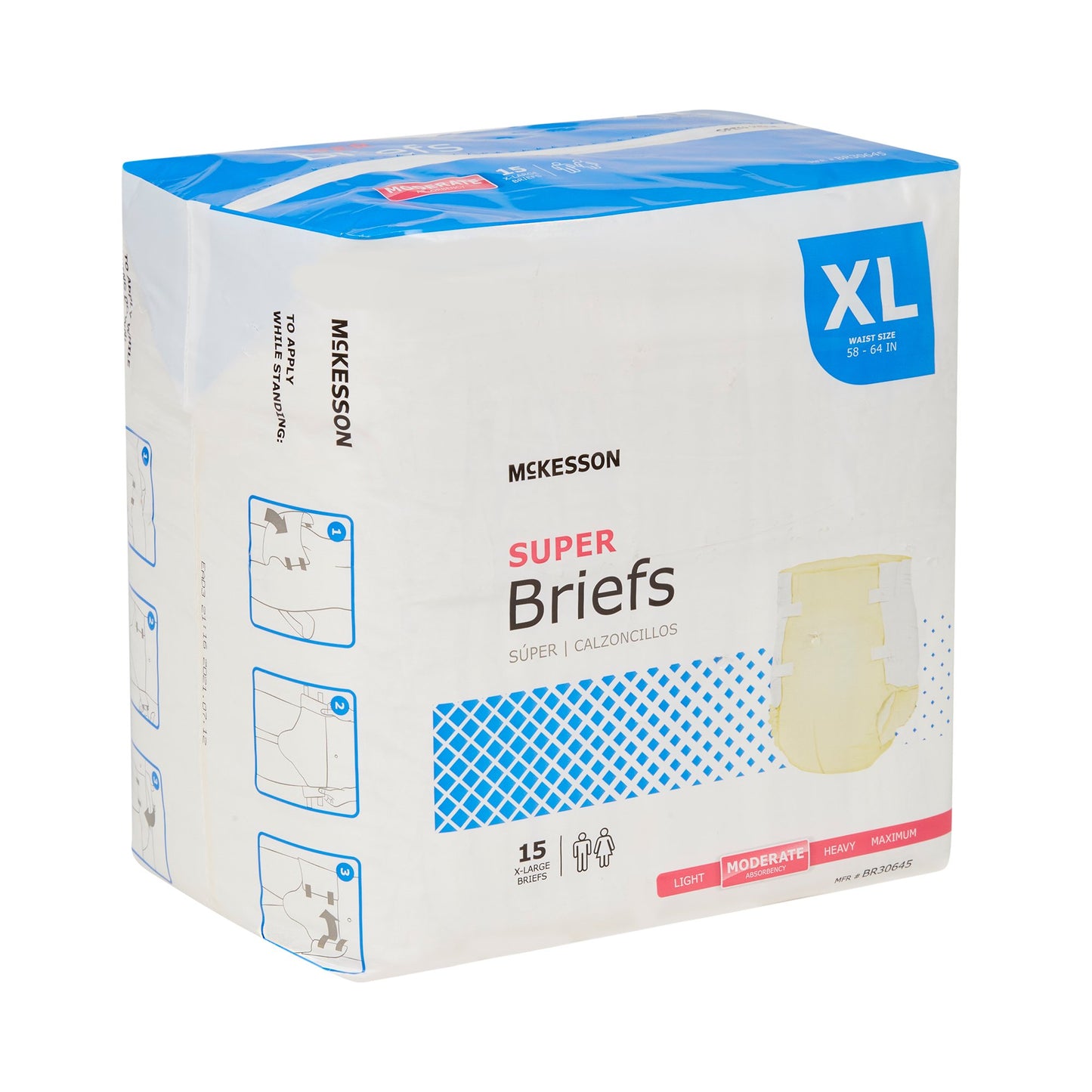 McKesson Unisex Adult Incontinence Brief X-Large Disposable Moderate Absorbency (1123843_CS)