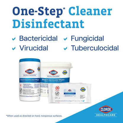 Clorox Healthcare® Bleach Germicidal Premoistened Germicidal Manual Pull Wipe 110 Count Pouch Floral Bleach Scent NonSterile (743112_BX)