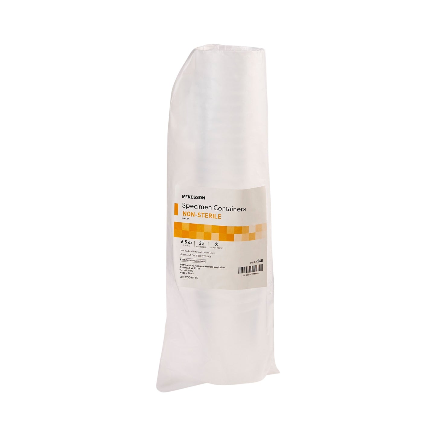 McKesson Specimen Container 192 mL (6.5 oz.) Without Closure NonSterile (911825_BX)