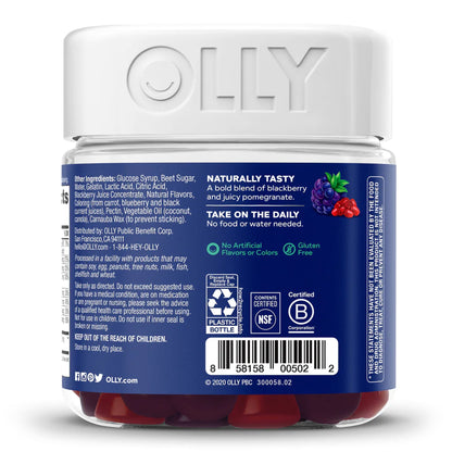OLLY® Men's Multi Multivitamin Supplement MultiVitamins / Zinc Assorted Strengths - 5 mg - 5 mg Gummy 90 per Bottle Blackberry Blitz Flavor (1228374_BT)