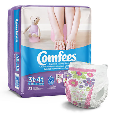 Comfees® Female Toddler Training Pants Pull On with Tear Away Seams Size 3T to 4T Disposable Moderate Absorbency (955453_CS)
