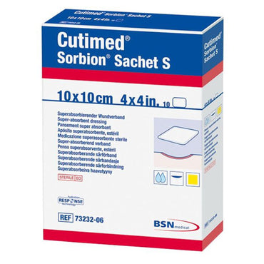 Cutimed® Sorbion® Sachet S Gelling Fiber Wound Dressing 4 X 4 Inch Square Sterile (937645_BX)