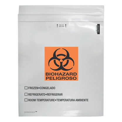 Speci-Zip® Specimen Transport Bag with Document Pouch 12 X 15 Inch Zip Closure Biohazard Symbol / Storage Instructions NonSterile (846777_PK)