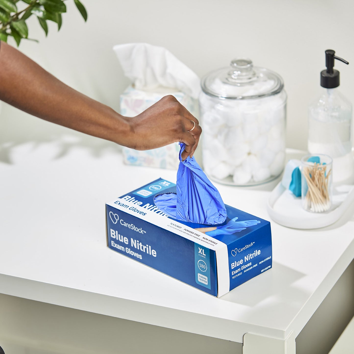 CareStock™ Exam Glove X-Large NonSterile Nitrile Standard Cuff Length Textured Fingertips Blue Chemo Tested (1230899_CS)