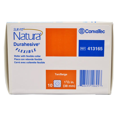 Sur-Fit Natura® Durahesive® Ostomy Barrier Trim to Fit, Extended Wear Adhesive Tape Borders 38 mm Flange Sur-Fit® Natura® System 4 X 4 Inch (461919_BX)