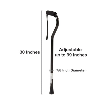 McKesson Offset Cane Aluminum 30 to 39 Inch Height Black (1065214_EA)
