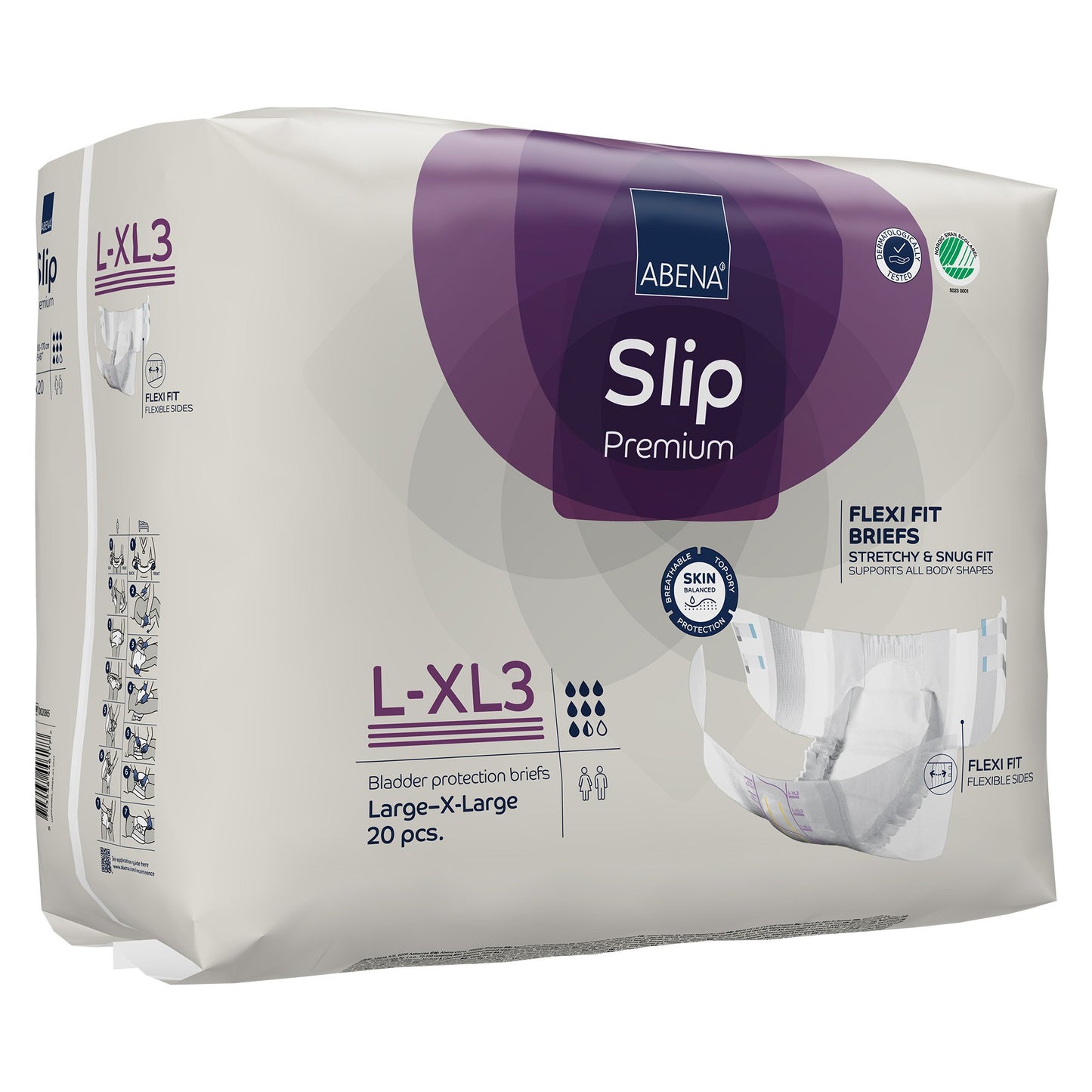 Abena Slip Flexi Fit Unisex Adult Incontinence Brief Large / X-Large Disposable Heavy Absorbency (1246195_CS)