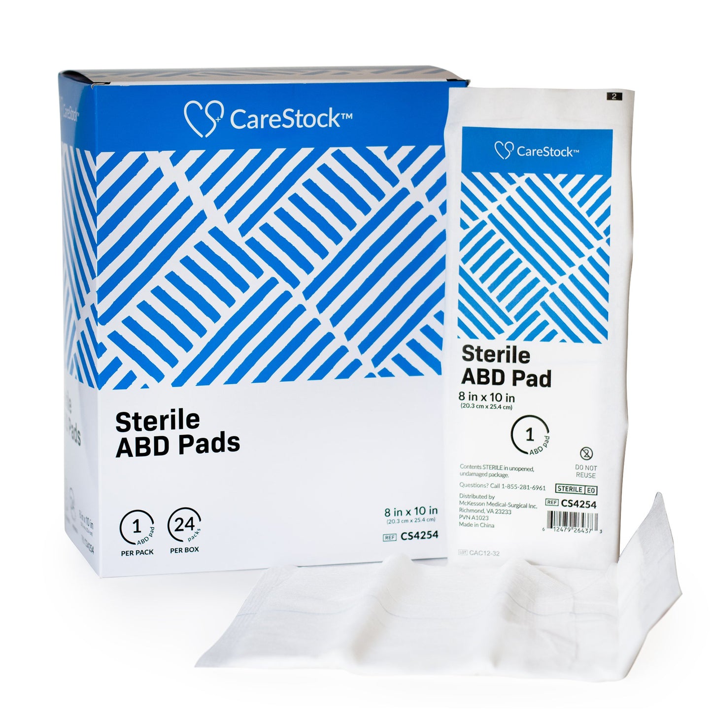 CareStock™ Abdominal Pad 8 X 10 Inch Sterile 1 per Pack (1242222_CS)