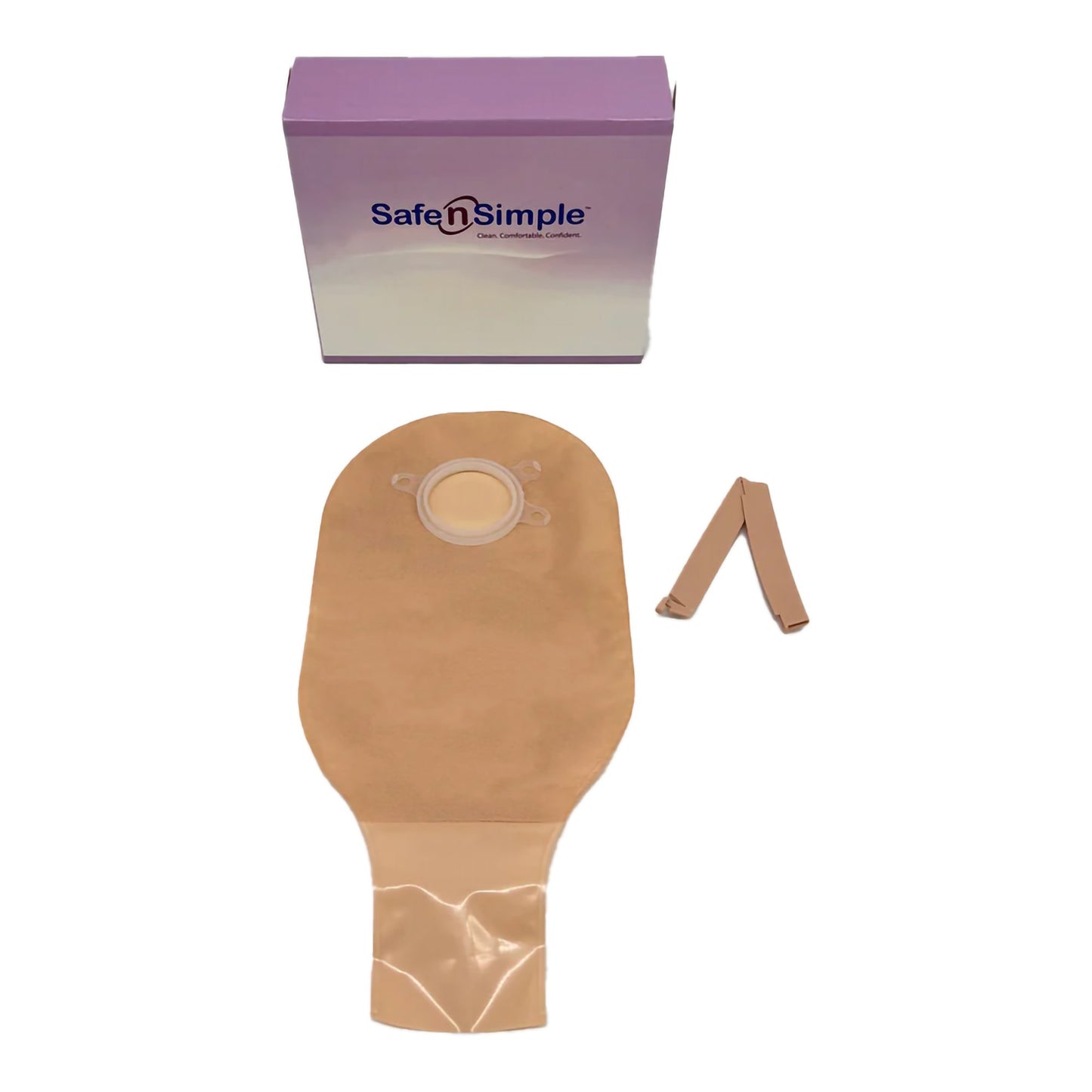 Safe n Simple™ Ostomy Pouch Two-Piece System 12 Inch Length Without Barrier Drainable (1242503_BX)