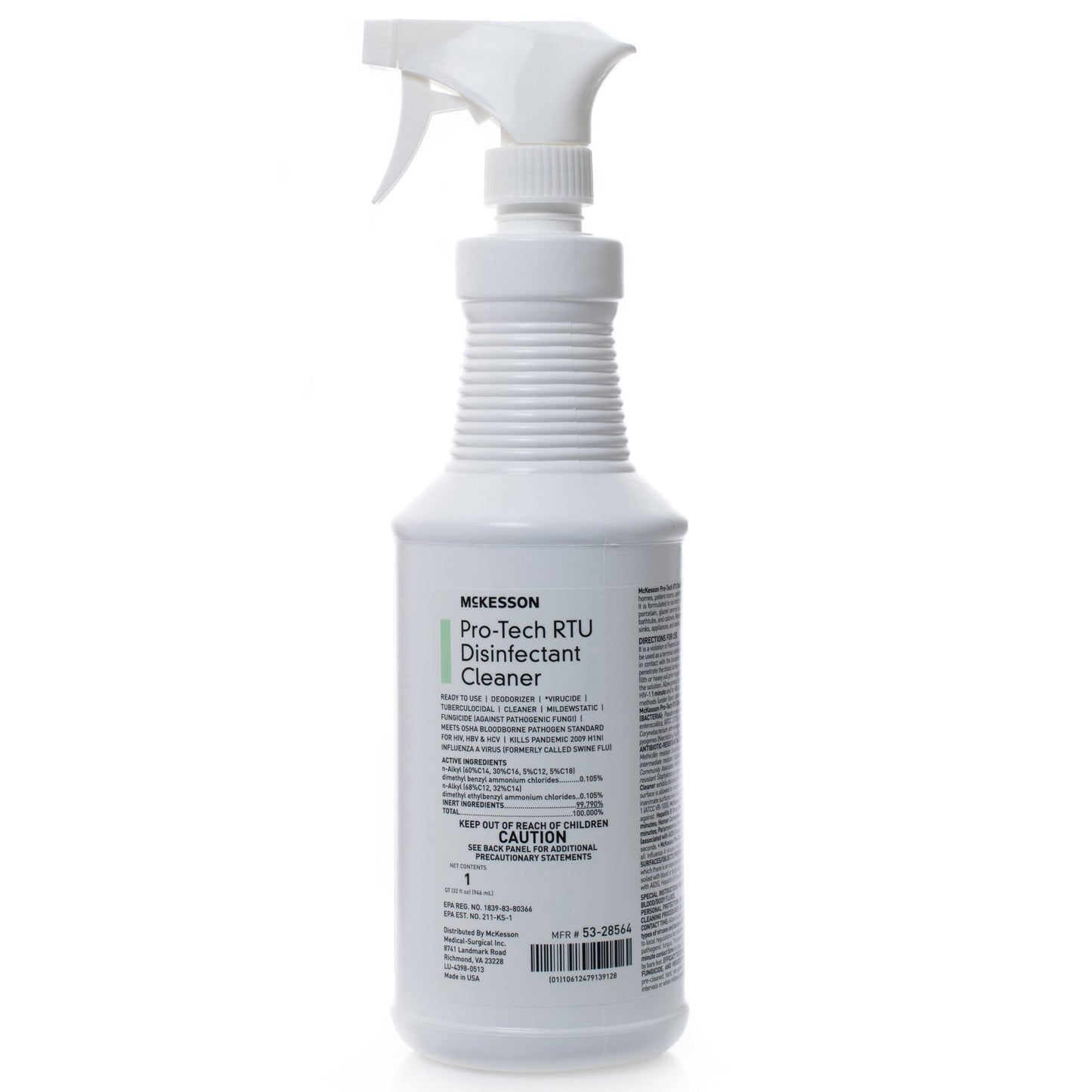 McKesson Pro-Tech Surface Disinfectant Cleaner Quaternary Based J-Fill® Dispensing Systems Liquid 32 oz. Bottle Floral Scent NonSterile (484484_EA)