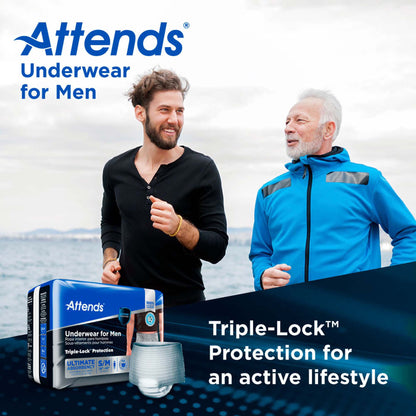 Attends® For Men Male Adult Absorbent Underwear Pull On with Tear Away Seams Small / Medium Disposable Heavy Absorbency (1039113_CS)
