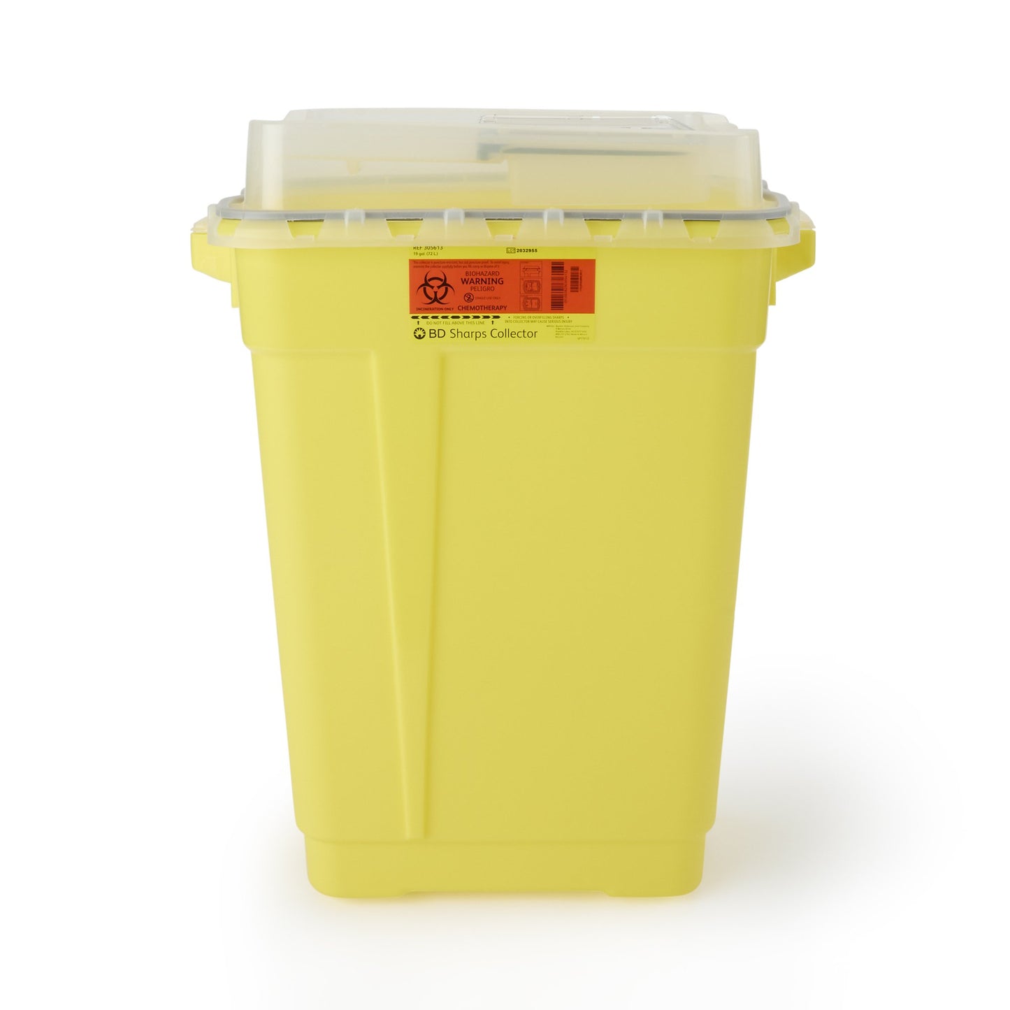 BD™ Chemotherapy Waste Container Yellow Base 26-1/4 H X 20 W X 14-3/4 D Inch Vertical Entry 19 Gallon (439871_CS)