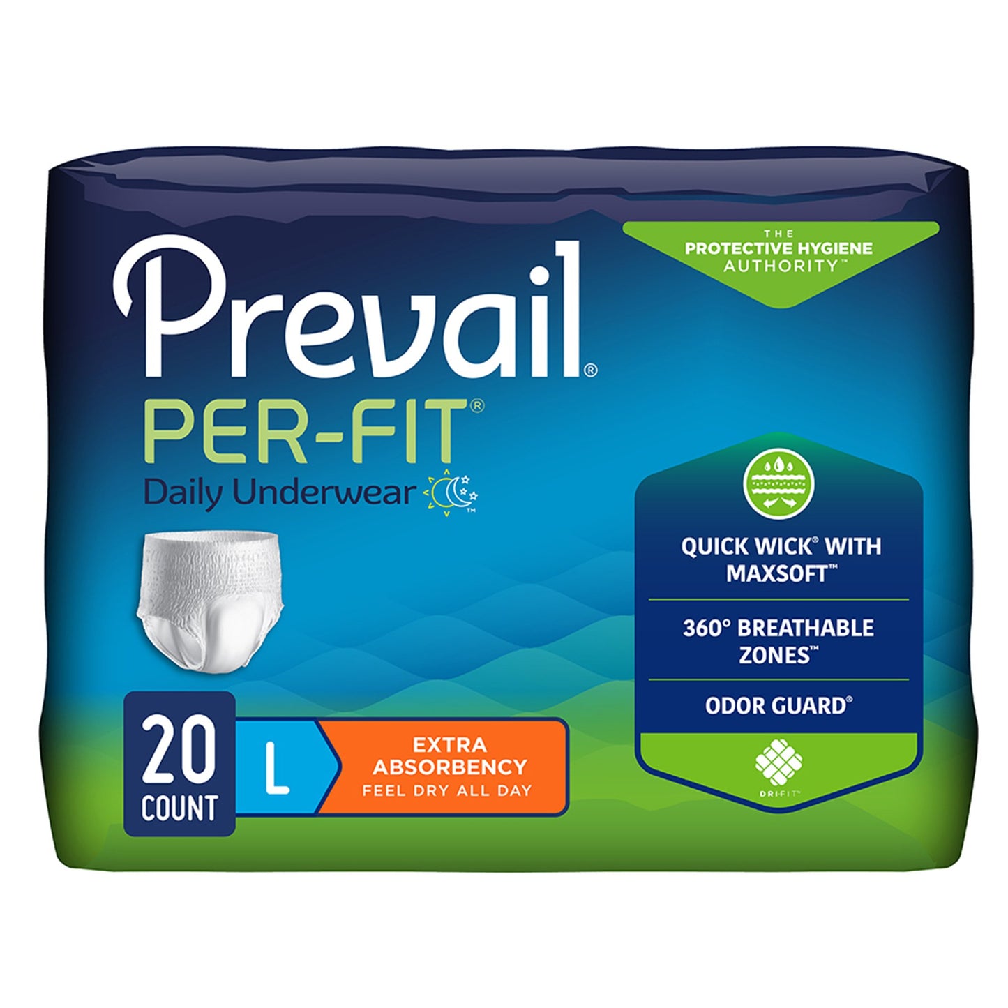 Prevail® Per-Fit® Extra Unisex Adult Absorbent Underwear Pull On with Tear Away Seams Large Disposable Heavy Absorbency (1243751_PK)