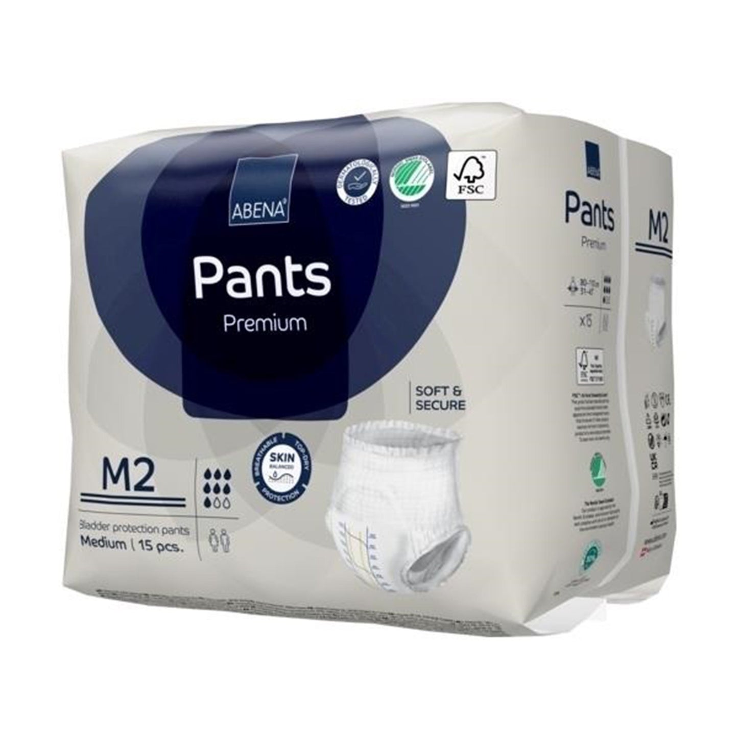 Abena® Premium Pants M2 Unisex Adult Absorbent Underwear Pull On with Tear Away Seams Medium Disposable Heavy Absorbency (1218230_PK)