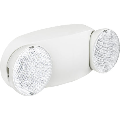Global Industrial 2 Head Round LED Emergency Light w/ Adjustable Optics, Ni-Cad Battery Backup (WB500780)