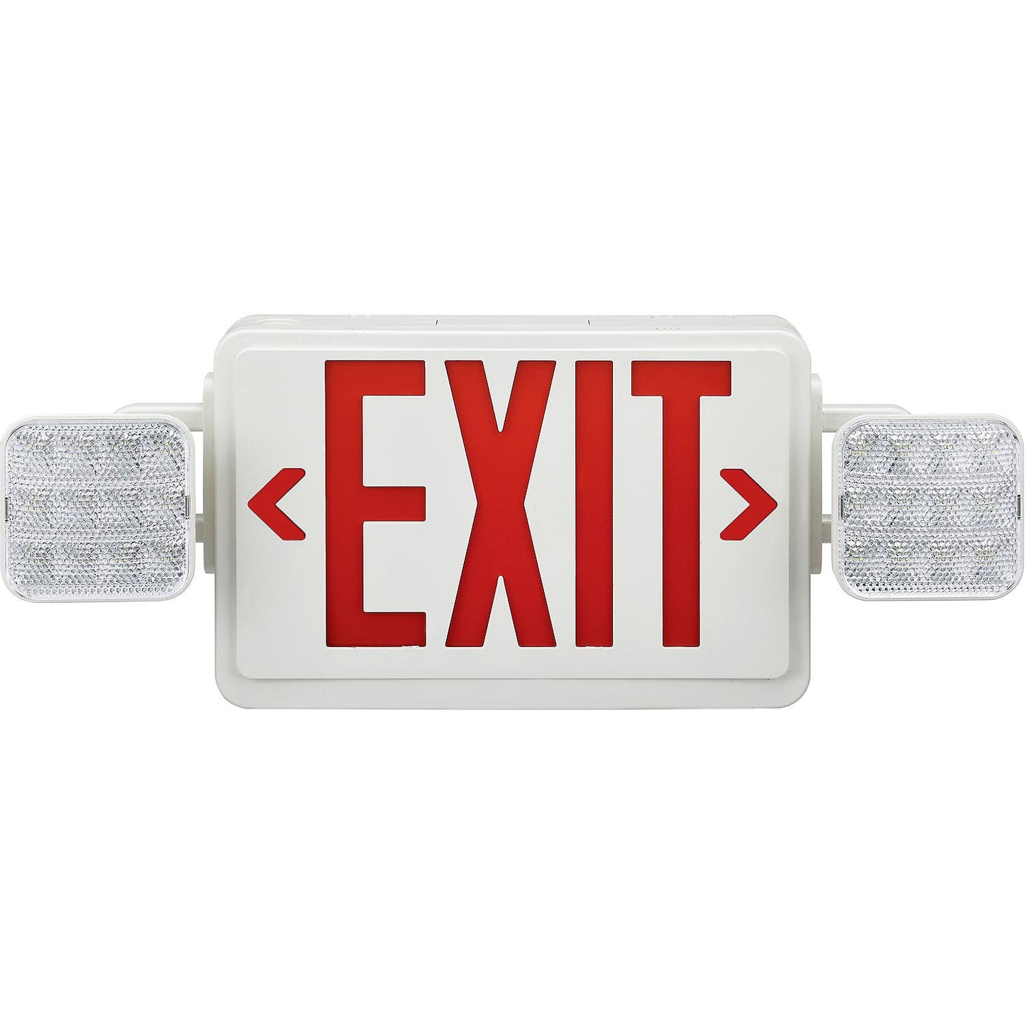 Global Industrial Combo LED Emergency Exit Sign, Red Letters, Ceiling & Wall Mount (WB500781)