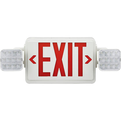 Global Industrial Combo LED Emergency Exit Sign, Red Letters, Ceiling & Wall Mount (WB500781)