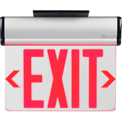 Global Industrial Surface Mount LED Edge Lit Exit Sign Red Letters Nickel-Cadmium Battery UL (WB500785)