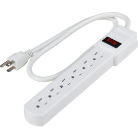 Global Industrial Power Strip, 6 Outlets, 15A, 12"L, 2-1/2' Cord (WB500802)