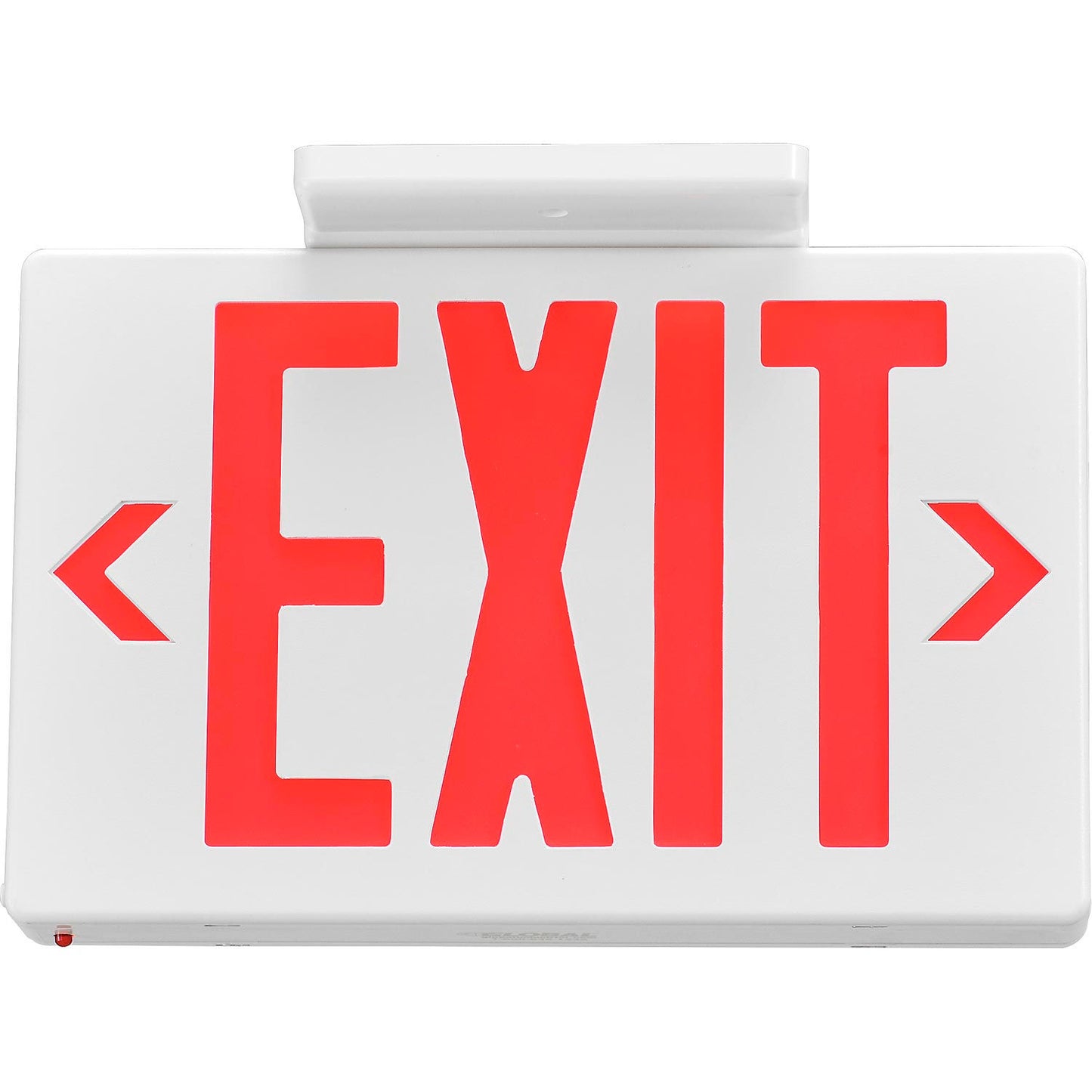 Global Industrial LED Exit Sign, Red Letters, Universal Mount, White, 1 or 2 Sides (WB500874)