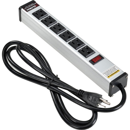 Global Industrial Power Strip, 6 Outlets, 15A, 6' Cord (WB500881)