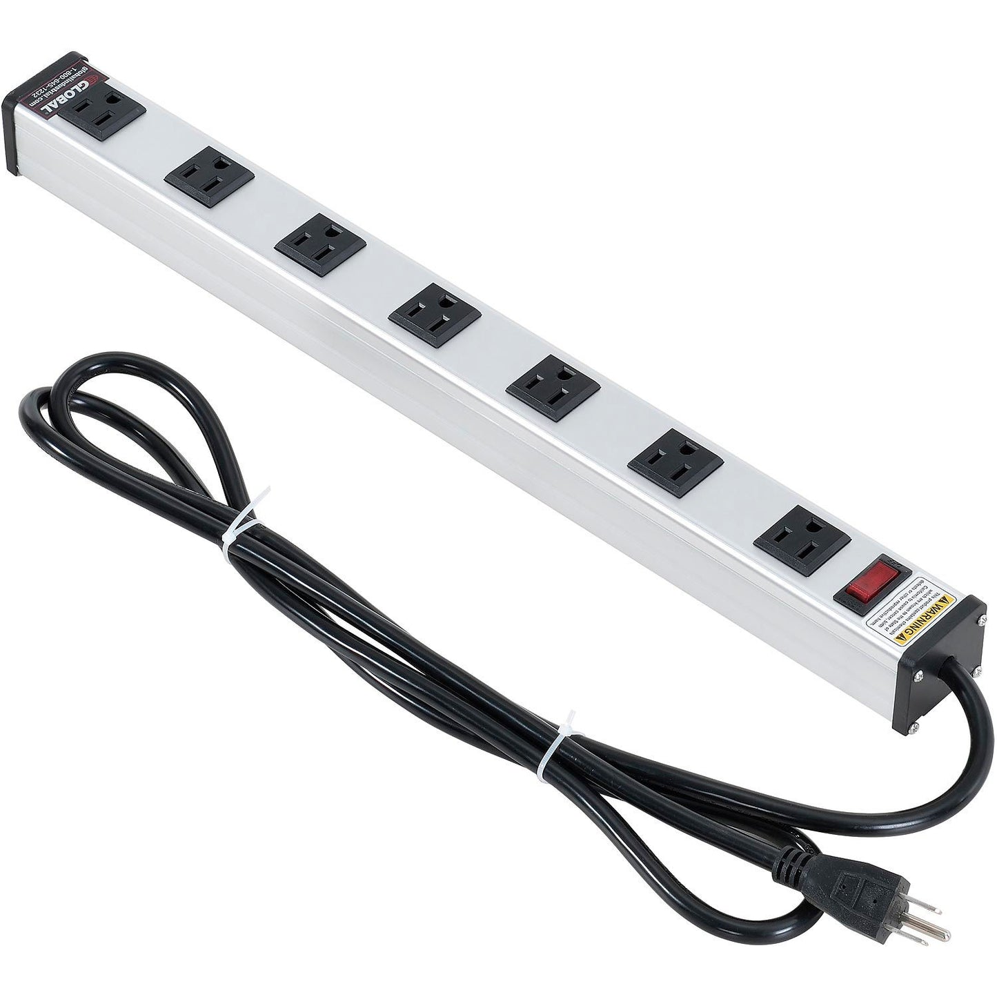 Global Industrial Power Strip, 7 Outlets, 15A, 20"L, 6' Cord (WB500882)