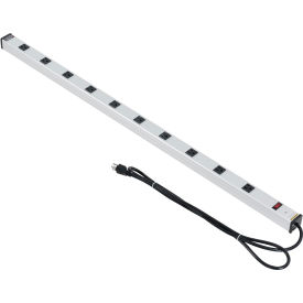 Global Industrial Power Strip, 10 Outlets, 15A, 48"L, 6' Cord (WB500887)