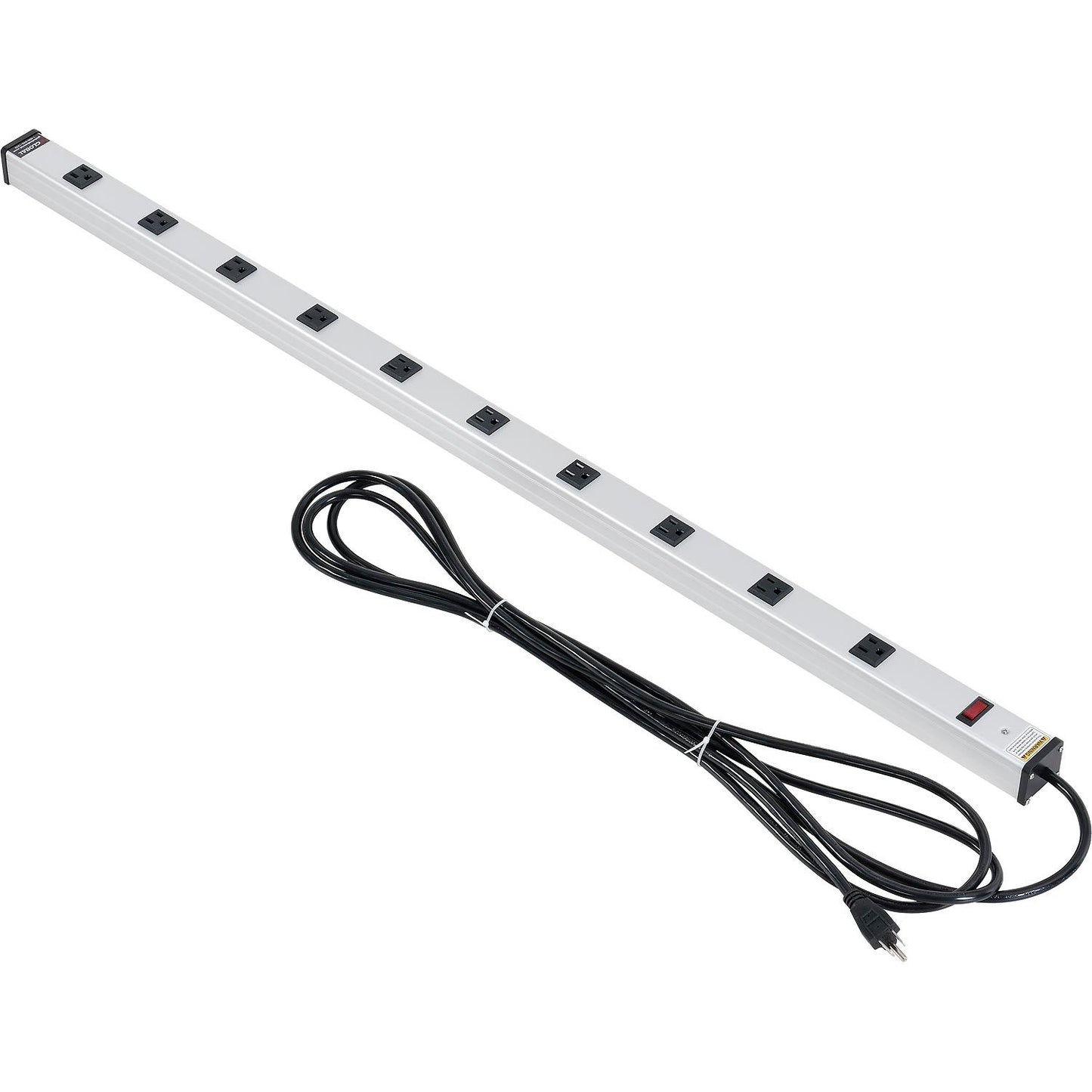 Global Industrial Power Strip, 10 Outlets, 15A, 48"L, 15' Cord (WB500888)
