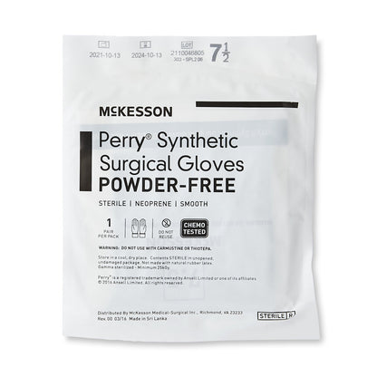 McKesson Perry® Performance Plus Surgical Glove Size 7.5 Sterile Polychloroprene Standard Cuff Length Smooth Dark Green Chemo Tested (1044739_BX)