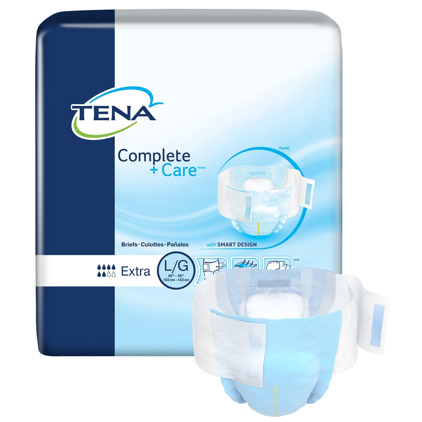 TENA® Complete + Care™ Unisex Adult Incontinence Brief Large Disposable Moderate Absorbency (1111003_BG)