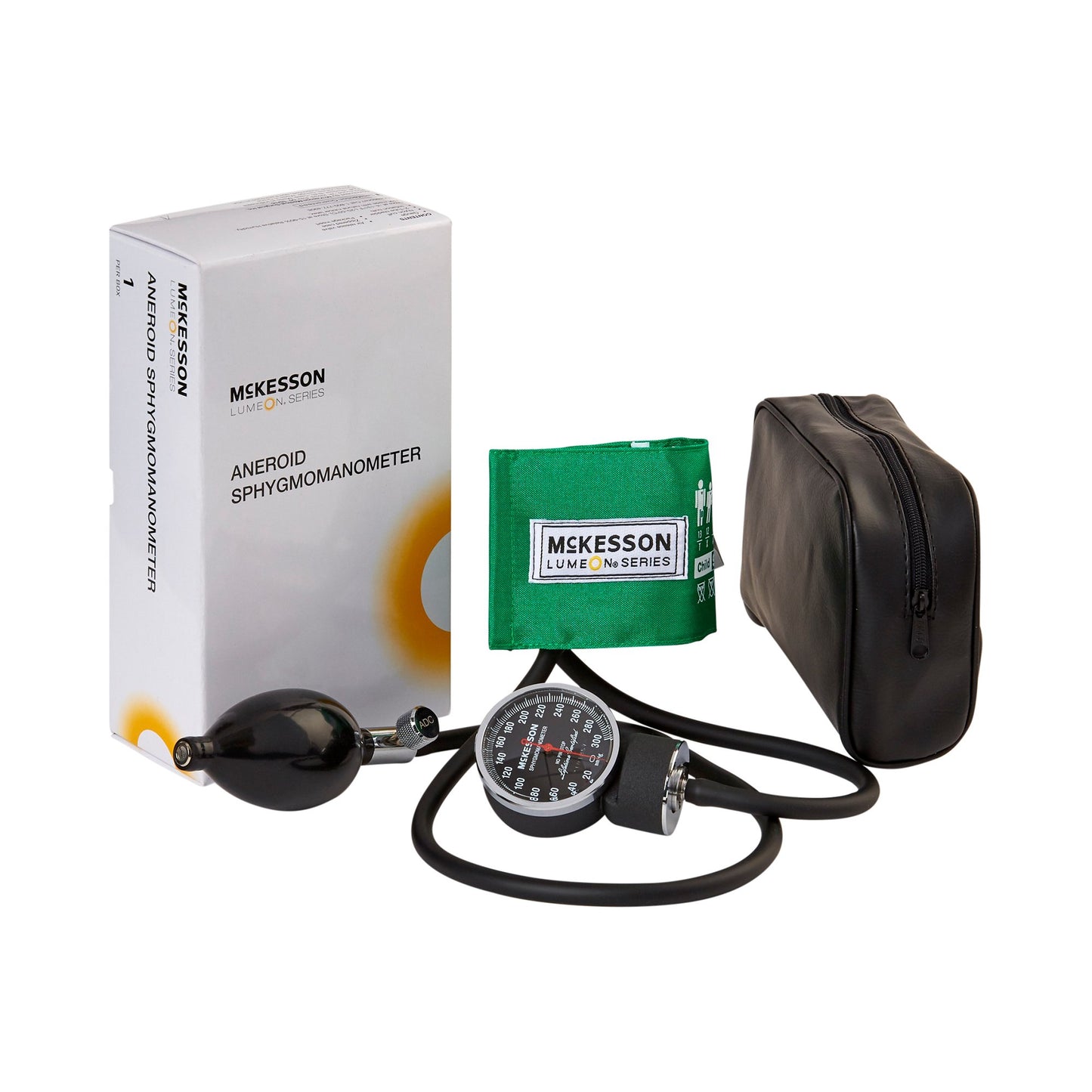 McKesson LUMEON™ Aneroid Sphygmomanometer Unit Pediatric Cuff Nylon Cuff 13 - 19.5 cm Pocket Aneroid (803189_CS)