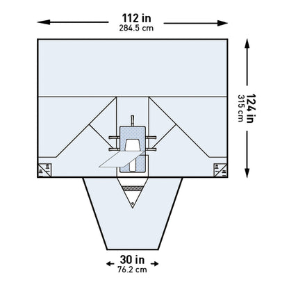 McKesson Abdominal Drape LAVH Laparotomy Drape 112 W X 30 W X 124 L Inch Sterile (1101307_PK)