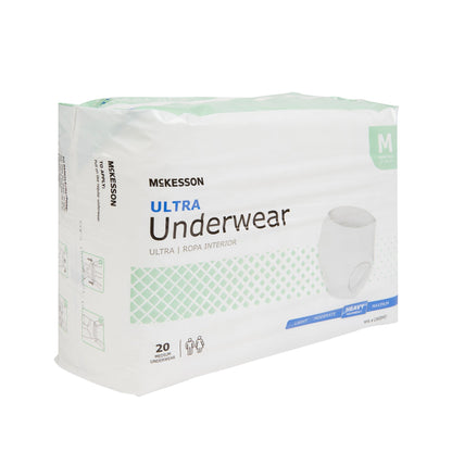 McKesson Ultra Unisex Adult Absorbent Underwear Pull On with Tear Away Seams Medium Disposable Heavy Absorbency (724916_BG)