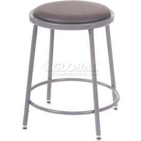 Interion Big and Tall Steel Shop Stool - Vinyl – Gray (WB506342)
