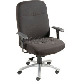Interion Big & Tall Chair With 27"H Back & Adjustable Arms, Fabric, Black (WB506572BK)