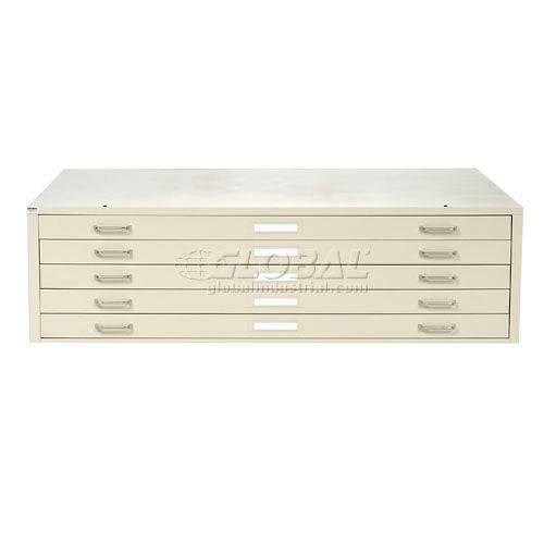 Interion 5 Drawer Blueprint Flat File Cabinet, 46-3/4”W, Putty (WB506826PY)