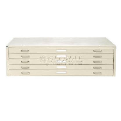 Interion 5 Drawer Blueprint Flat File Cabinet, 46-3/4”W, Putty (WB506826PY)
