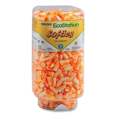 Moldex EcoStation™ Dispenser Snap-In Earplug Refill, Recyclable Bottle, Foam Earplugs, Orange/White Swirls/Streaks, Softies® (507-6702)