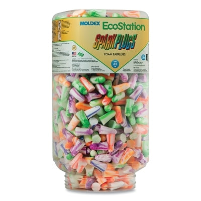 Moldex EcoStation™ Dispenser Snap-In Earplug Refill, Recyclable Bottle, Foam Earplugs, Multi-Colored Swirls/Streaks, SparkPlugs® (507-6704)