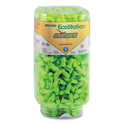 Moldex EcoStation™ Dispenser Snap-In Earplug Refill, Recyclable Bottle, Foam Earplugs, Bright Green, Meteors® (507-6708)