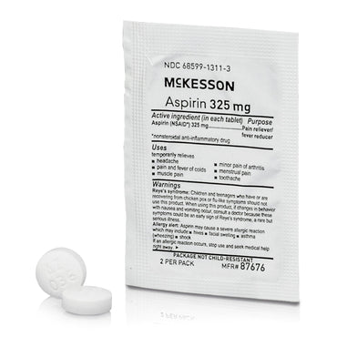McKesson Pain Relief 325 mg Strength Aspirin Tablet 250 per Box (1111741_CS)