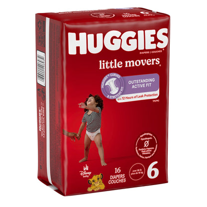 Huggies® Little Movers Unisex Baby Diaper Size 6 Disposable Moderate Absorbency (1128670_CS)