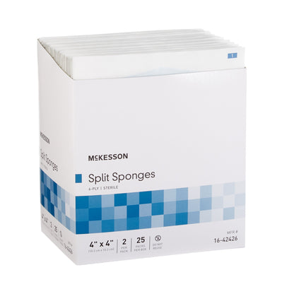 McKesson Drain Sponge 4 X 4 Inch 6-Ply Sterile 2 per Pack (446056_CS)