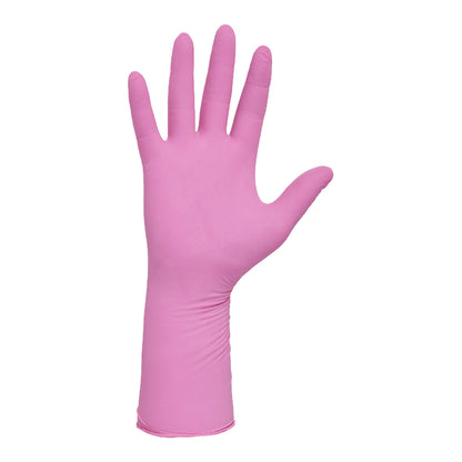 PINK UNDERGUARD Exam Glove Medium NonSterile Nitrile Extended Cuff Length Textured Fingertips Pink Chemo Tested (1123602_CS)