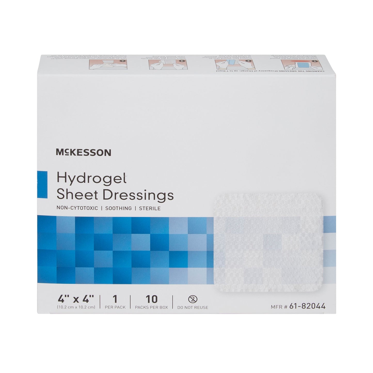 McKesson Hydrogel Wound Dressing Sheet 4 X 4 Inch Sterile (494194_CS)