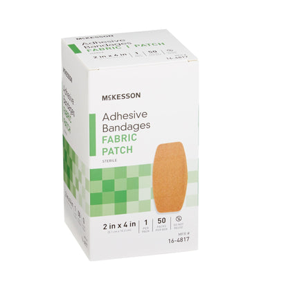McKesson Adhesive Strip 2 X 4 Inch Fabric Rectangle Tan Sterile (514534_CS)