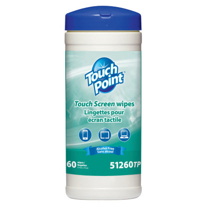 Touch Point® Touch Screen Wipes, 6.7"x6.7", 60/canister, 12 canisters/Case (HOS51260TP)